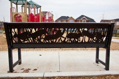 Palladium Park public art bench