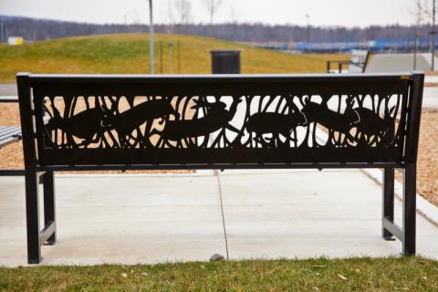 Palladium Park public art bench